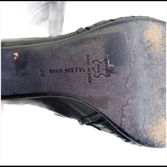 Miss Sixty Leather Heeled Round Toe Boots SZ 39 - Picture 8 of 9